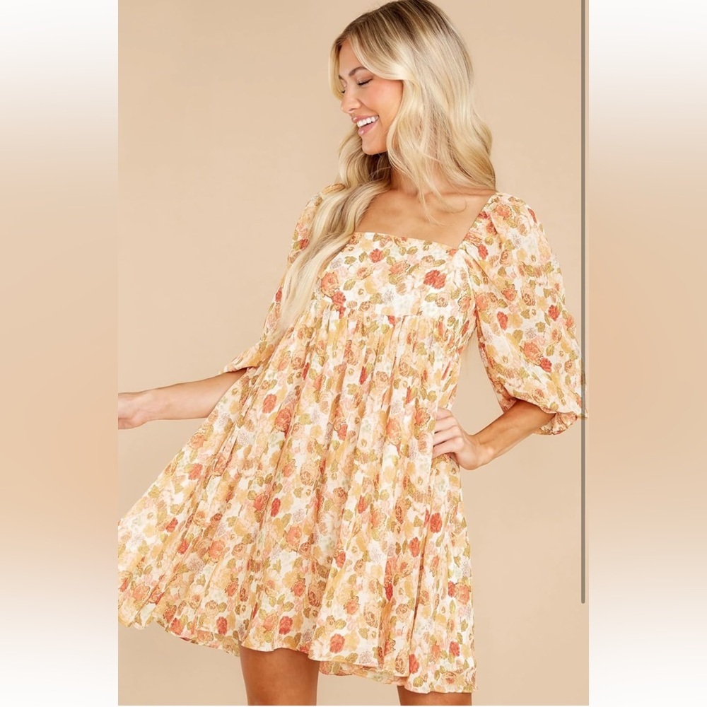 Floral babydoll mini dress - Picture 1 of 6